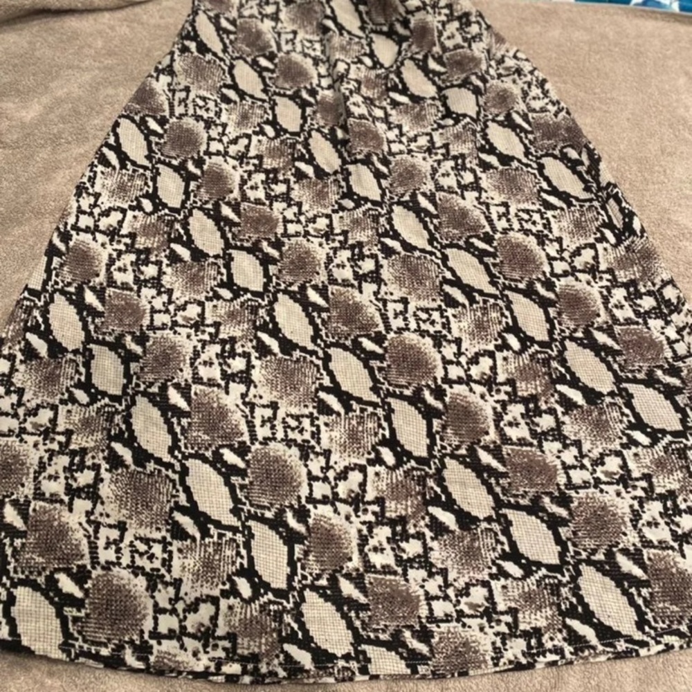 Snake print midi skirt